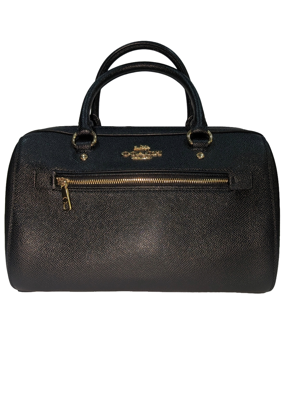Coach Black Pebbled Leather Satchel with Gold Hardware